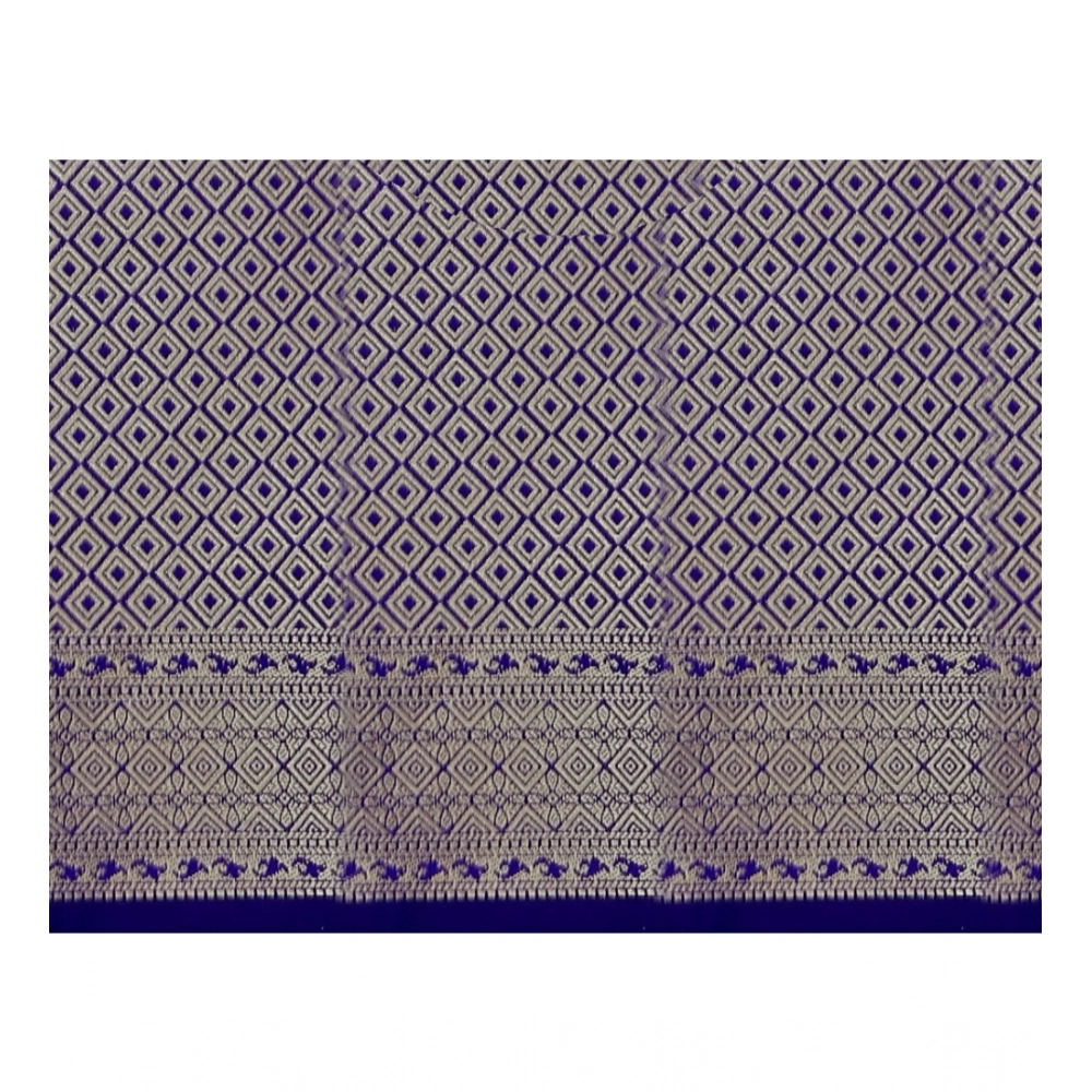 Generic Women's Jacquard Woven Saree With Unstitched Blouse 5.5Mtr (Pink) - Image 2